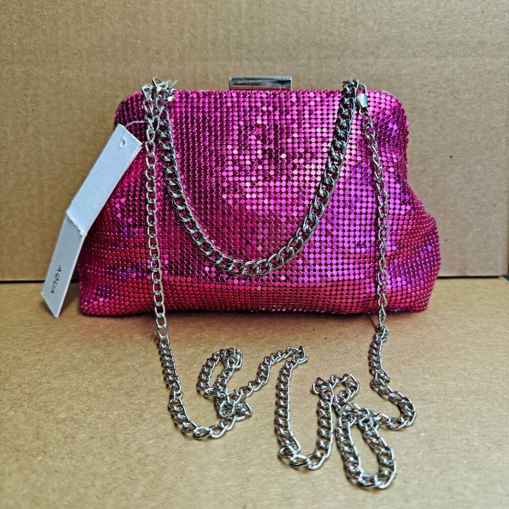 AQUA Markle Mesh Frame Shoulder Bag - Pink - New with defects - Picture 8 of 9